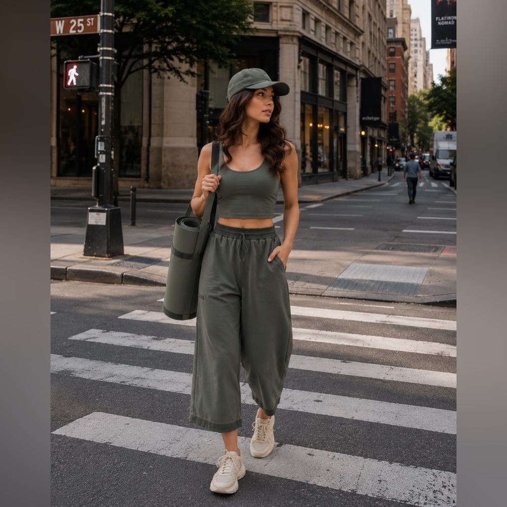 Athleta Triumph Hybrid Wide crop pants